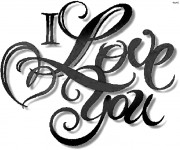 Coloriage I Love You Artistique
