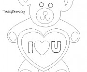 Coloriage I Love You dans Un Ours