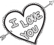 Coloriage et dessins gratuit I Love You Expression d'amour à imprimer