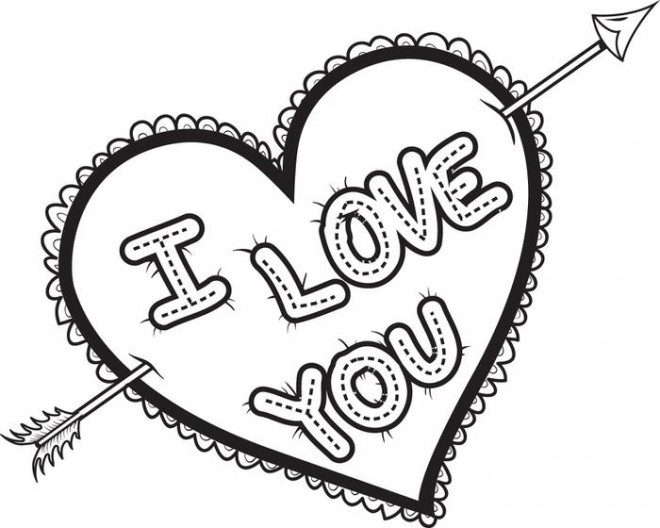 Coloriage I Love You Expression Damour Dessin Gratuit à