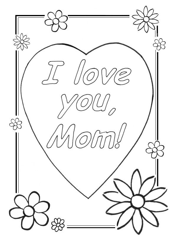 Coloriage I Love You Maman Dessin Gratuit A Imprimer