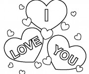 Coloriage et dessins gratuit I Love You maternelle à imprimer