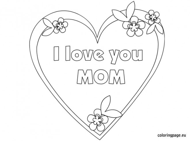 Coloriage I Love You Mom à Colorier Dessin Gratuit à Imprimer