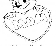 Coloriage I Love You Mom à découper