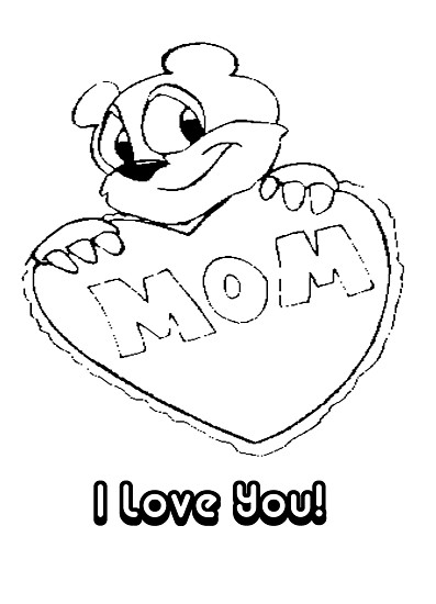 Coloriage et dessins gratuits I Love You Mom à découper à imprimer