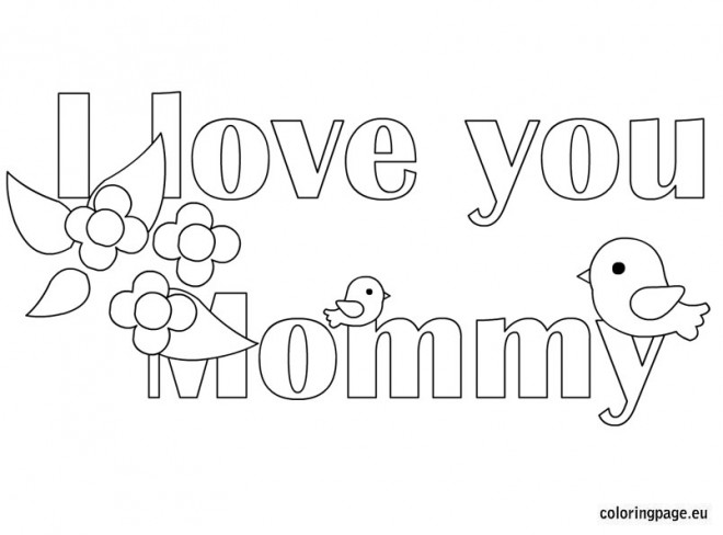 Coloriage I Love You Mommy Facile Dessin Gratuit A Imprimer