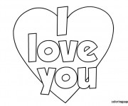 Coloriage et dessins gratuit I Love You simple à imprimer