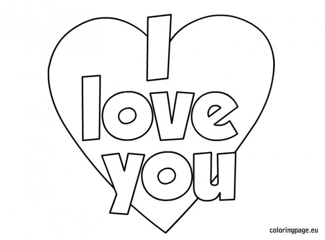 Coloriage I Love You Simple Dessin Gratuit A Imprimer