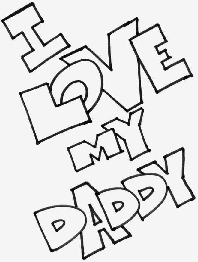 Coloriage Je T'aime Papa dessin gratuit à imprimer