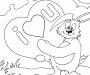 Coloriage Le Lapin vous aime