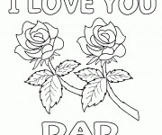 Coloriage Lettre d'amour pour Papa