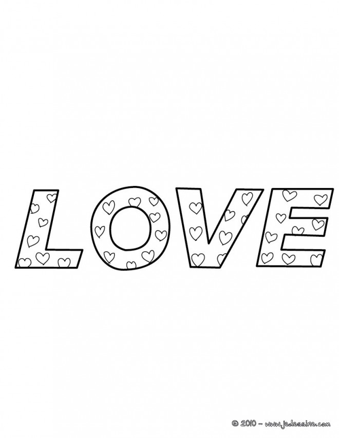 Coloriage Love Amour Dessin Gratuit A Imprimer