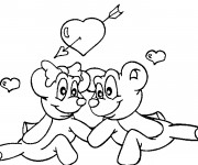 Coloriage Ours en amour