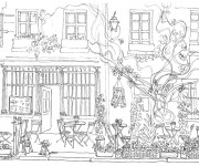 Coloriage et dessins gratuit Adulte Jardin Français à imprimer