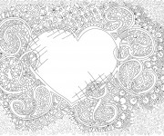 Coloriage Inspiration Zen Coeur d'amour