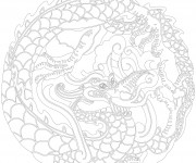 Coloriage Inspiration Zen Dragon chinois