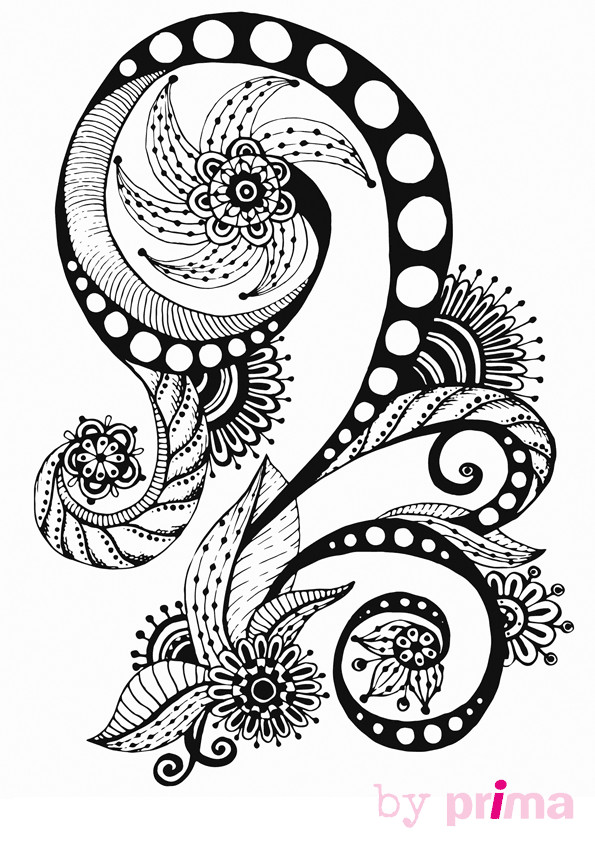 Coloriage Inspiration Zen en noir et blanc dessin gratuit à imprimer