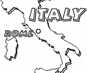 Coloriage Carte d'Italie en couleur