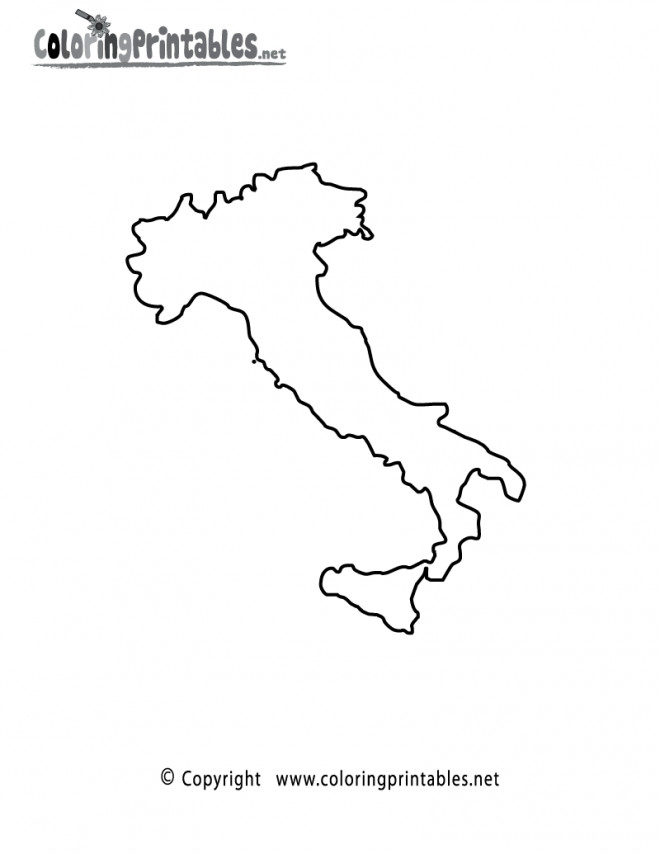 Coloriage et dessins gratuits Italie Carte simple à imprimer