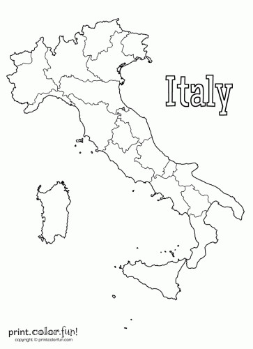 Coloriage et dessins gratuits Italie Carte sur ordinateur à imprimer