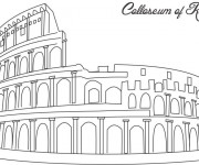 Coloriage Italie Coliseum de Rome