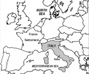 Coloriage Italie en Europe