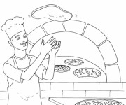 Coloriage Italie Pizza