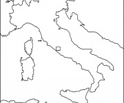 Coloriage La Carte de L'Italie en Europe