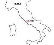 Coloriage et dessins gratuit La Carte de L'Italie simple à imprimer