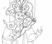 Coloriage Masque de Carnaval Italien