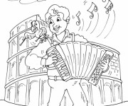 Coloriage Un Musicien Italien