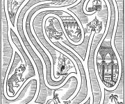Coloriage Activit&eacute; amusante labyrinthe du palais pour enfants