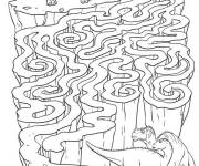 Coloriage et dessins gratuit Activit&eacute; jeux labyrinthe dinosaure à imprimer
