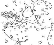 Coloriage et dessins gratuit Amoureux points &agrave; relier jeux &agrave; imprimer à imprimer