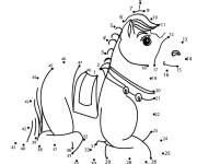 Coloriage et dessins gratuit Cheval points &agrave; relier jeu imprimable à imprimer