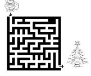 Coloriage et dessins gratuit Exercice labyrinthe noel à imprimer