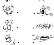 Coloriage et dessins gratuit Jeu &agrave; imprimer animaux et leur maisons &agrave; relier à imprimer