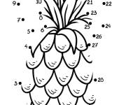 Coloriage Jeu gratuit, relier les points Ananas 
