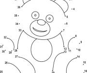 Coloriage Jeux &agrave; imprimer des points &agrave; relier pour dessiner un ours