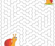 Coloriage Jeux &agrave; imprimer labyrinthe escargot