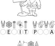 Coloriage Jeux de chanson cod&eacute;e pour Noel