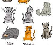 Coloriage Jeux des images identiques de chats en ligne