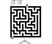 Coloriage Jeux imprimable labyrinthe noel petite section
