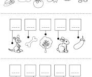 Coloriage Jeux initiales pour former des mots