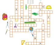 Coloriage Jeux mots fl&eacute;ch&eacute;s fourniture scolaire