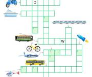 Coloriage Jeux mots fl&eacute;ch&eacute;s les moyens de transport