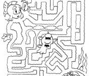 Coloriage Jeux nemo labyrinthe &agrave; colorier
