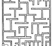 Coloriage Labyrinthe jeux fille et maison