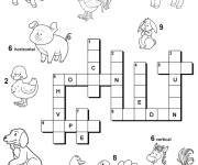 Coloriage Mots crois&eacute;s des animaux de la ferme