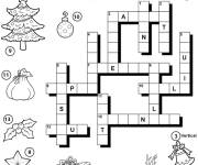 Coloriage Mots crois&eacute;s sur le th&egrave;me de No&euml;l pour ce1